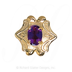 GS499 AMY - 14 Karat Gold Amethyst Slide 